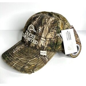 Ducks Unlimited Camo Adjustable Cap Hat Brown DU Hunting - New NWT